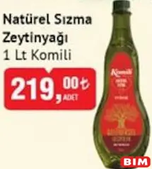 KOMİLİ NATÜREL SIZMA ZEYTİNYAĞI 1 L KOMİLİ NATÜREL SIZMA ZEYTİNYAĞI 1 L
